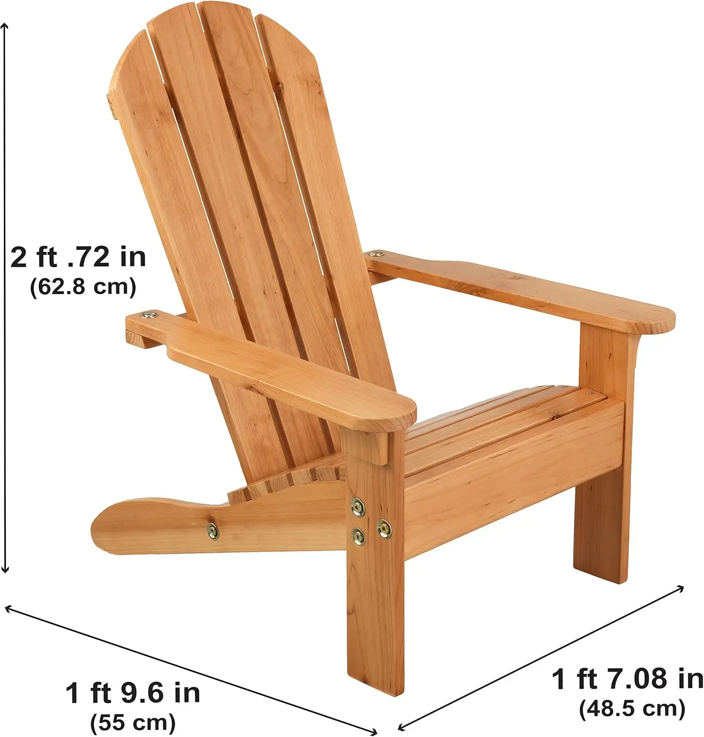 Wooden Adirondack Children's Outdoor Chair, Kid's Patio Furniture, Honey, Gift for Ages 3-8 21.5 x 19.2 x 24.5