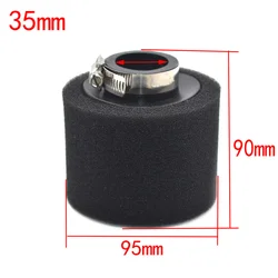 Universal Bend Elbow Neck Foam Air Filter Sponge Cleaner for Motorcycles and Scooters - Red (Black 35MM - S)