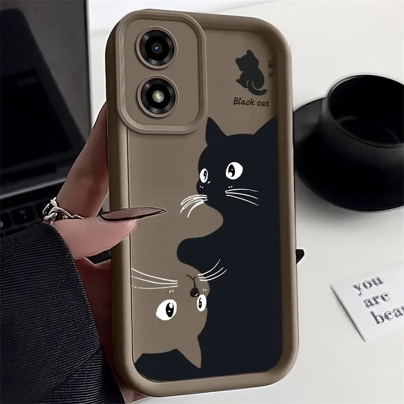 Sleek Black and White Cat Sky Eye Ladder Design Phone Case
