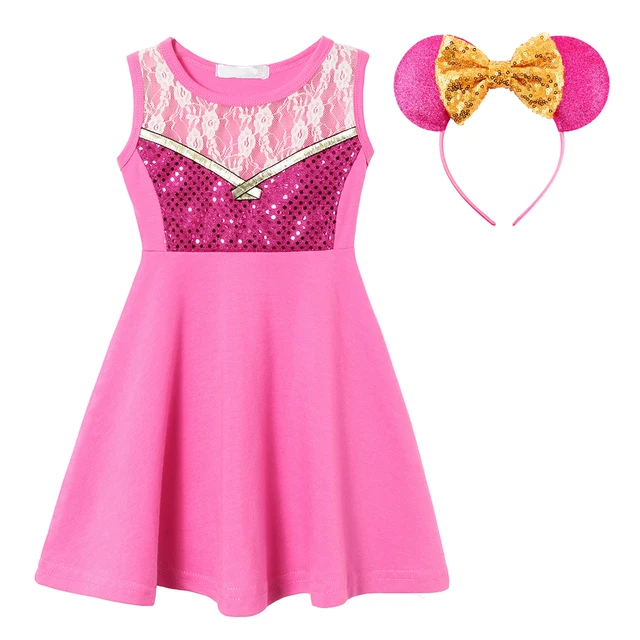 Kids Summer Casual Dress Disney Frozen Princess Elsa Anna Girls Clothes Vestido Rapunzel Snow White Moana Brithday Party Costume Elsa1439I-1