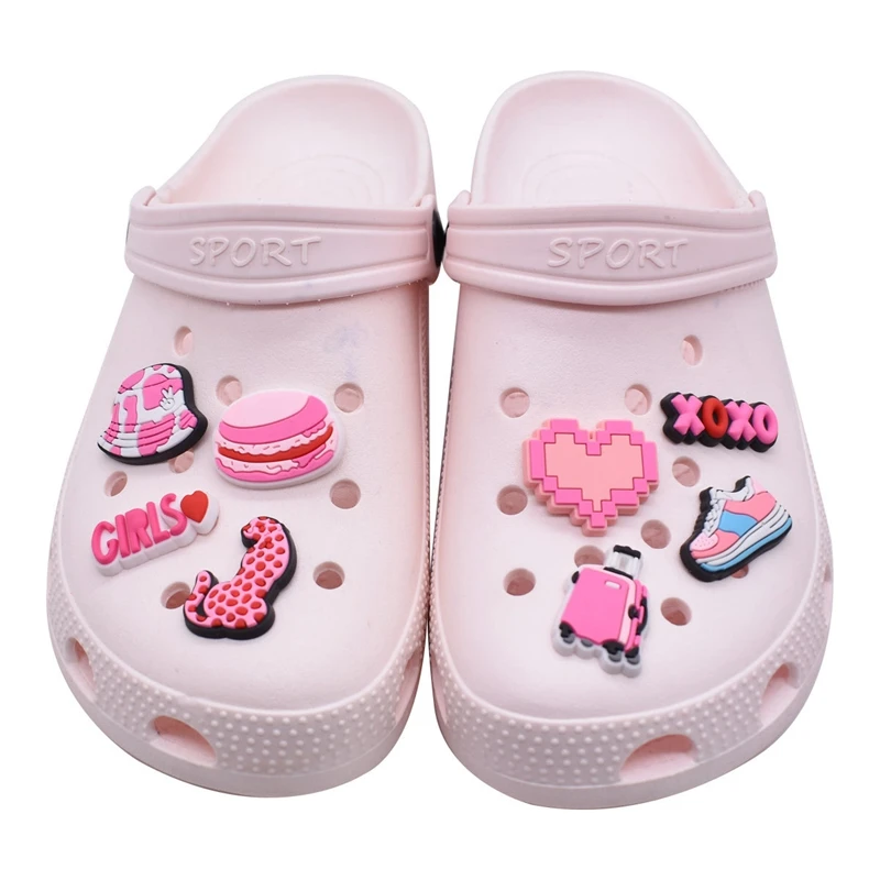 37Pcs Pink Girls Shoes Charms Packs Shoe Decoration Sets Adult Kids Shoe Charms Set Accessories Wholesale Bulk