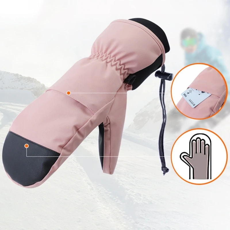 1Pair Winter Ski Mittens for Men & Women Winter Snow Mitts Touchscreens Waterproof Winter Gloves Warm for Cold Weather Snowboard 2