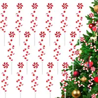 Christmas Tree Decoration Red/White Candy Cane Pick Branch Christmas Ornaments Home Office Party Xmas Gift Navidad