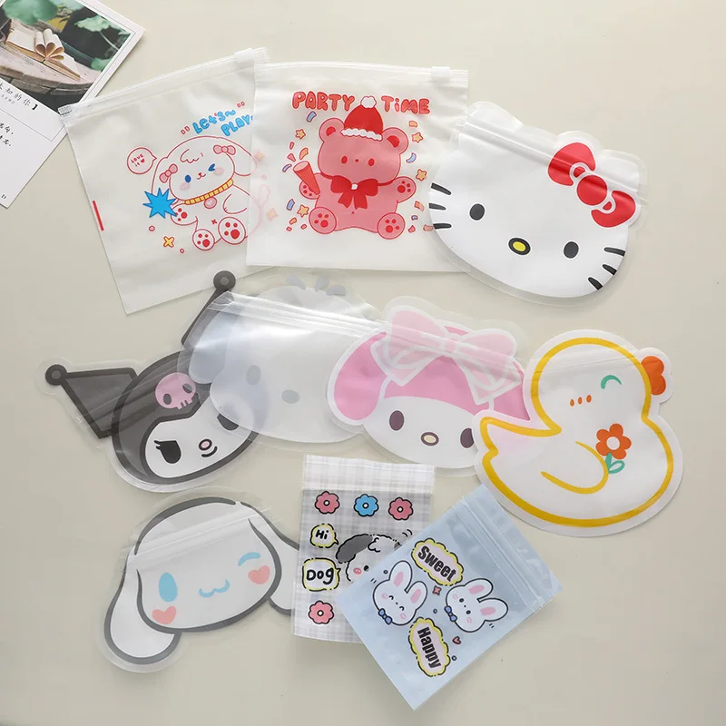 

10 шт., прозрачные пакеты Hello Kitty для хранения бижутерии