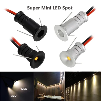 미니 LED 스포트라이트, 0.5W 밝기 조절 스포트라이트, DC12V 천장 다운라이트, 10mm 컷 아웃, 오목한 캐비닛 쇼케이스 스포트라이트