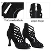 DKZSYIM Women Latin Dance Boots High Top Ballroom Dance Shoes Ladies Girls Soft Soles Tango/Salsa Dance Shoes High Heels 5-10CM 5