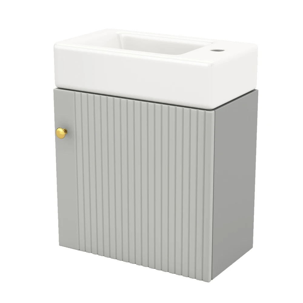 Badezimmermöbel, Waschbecken mit Waschbecken, Kleiderschrank 46 cm, Waschbecken-Kleiderschrank, Waschbecken-Kleiderschrank zum Aufhängen, Badezimmermöbel für kleine Gäste – Detail 23