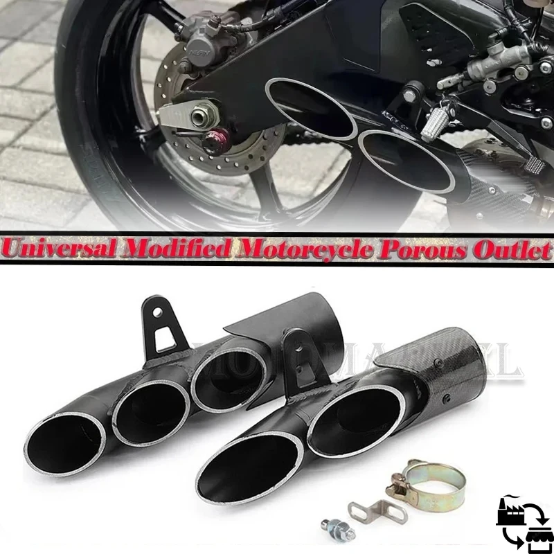 51Mm Calibro Universale Modificato Moto Uscita Porosa Silenziatore Di Scarico Tubo Per R1 R6 R15 Fz1 Mt09 Racing Escape Moto Silenziatore