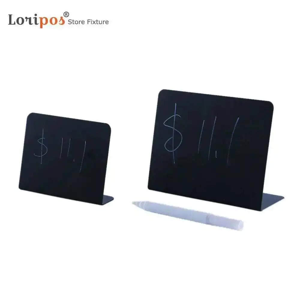 Supporto per Segnaposto da Tavolo Nero, Mini Lavagna per Menu, Segnaposto da Banco, Porta Segnaposto Liquido da Scrivania | Loripos - immagine 5