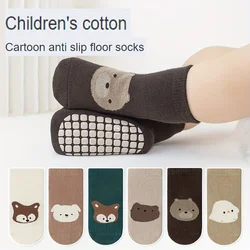 Autumn and Winter Non-Slip Cartoon Baby Socks with Large Dot Grip - 0-1 Year (6 Pairs Socks)