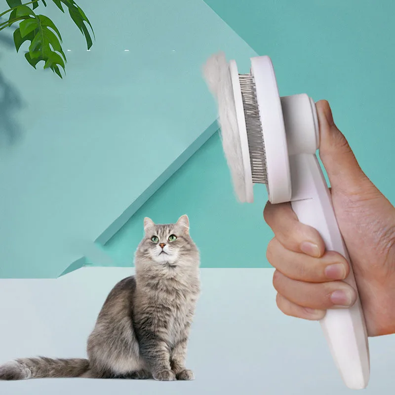 

Pet Magic Comb Remove Floating Hair Needle Brush Pp Stainless Steel Press One Click Cleaning CAT Dog SPA Supplies Universal 2022