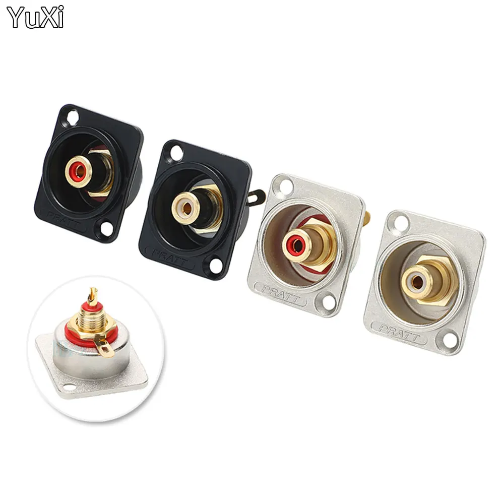 

YUXI 1PCS Female RCA Panel Mount Chassis Socket Connector, Excellent quality, Black Female Socket, Red&Black Colors Available