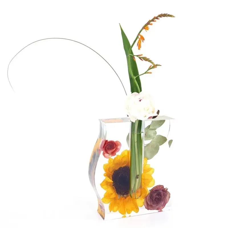 Wave-shaped Arch-shaped Test Tube Flower Device Cultivation Water Plant Mirror Silicone Mould DIY Crystal Epoxy Resin Mold