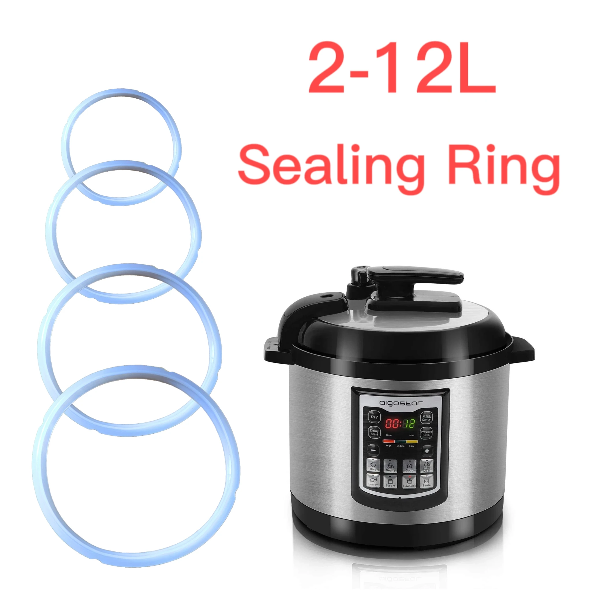 Pressure Cooker Gaskets Silicone Sealing Rings and Universal Replacement  Floater and Sealer for 5 or 6 Quart Models -Set of 7