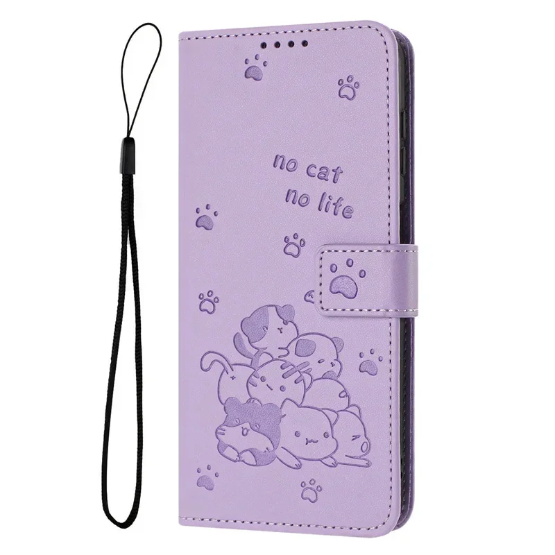 3D Cat Pattern Flip Leather Phone Case - Cute and Stylish Protective Cover