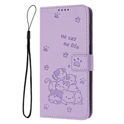 3D Cat Pattern Flip Leather Phone Case - Cute and Stylish Protective Cover - Galaxy A70 A70S (D)