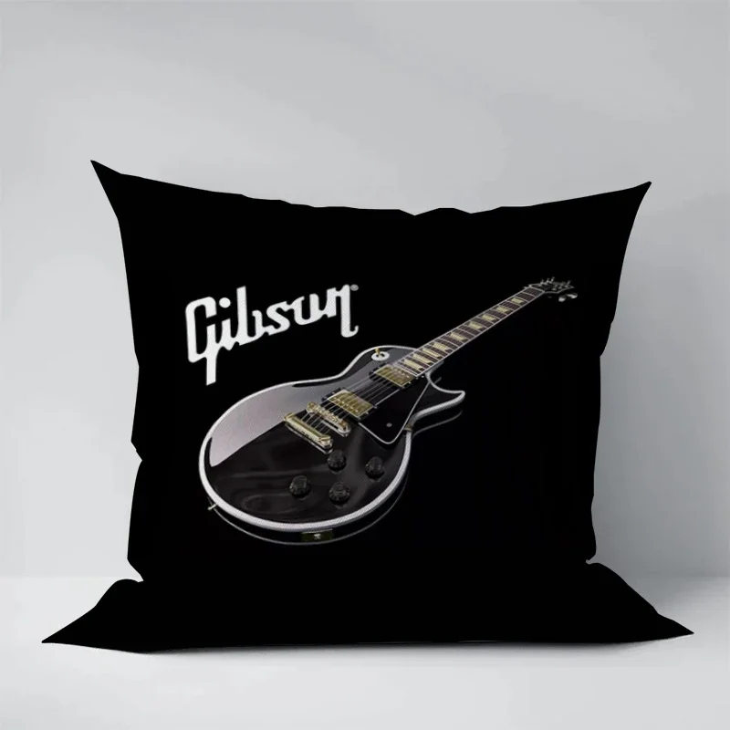 

Pillow Cover Gibson Guitar Logo Decorative Pillows for Bed Cushion Covers Pillowcase Short Plush Cushions Sofa 45*45 Pillowcases