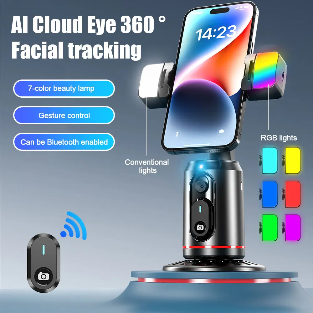Auto Face Tracking Mobile Phone Holder 360&deg; Rotation Gimbal Stabilizer Smart Shooting Camera Mount for Live Vlog Streaming Video
