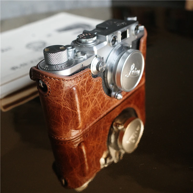 

Genuine Leather Cowhide Handle Bag Body BOX Case Handwork Photo Camera For Leica IIIF 3F IIIC 3C Protective Shell