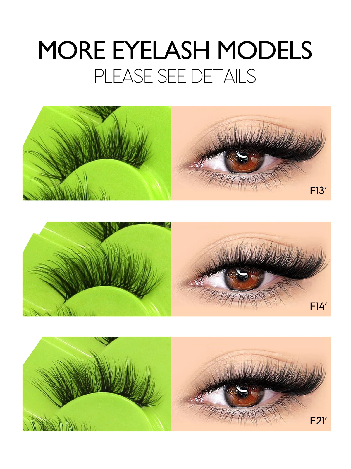 GROINNEYA Half Eyelash Cat Eye Lashes Soft Full Thick Wispy Eyelash Winged End Eye Elongated Eyelash Extension Makeup 6