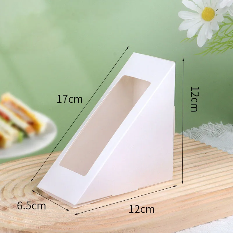 Kraft Paper Sandwich Boxes with Clear Window – Disposable Triangular Packaging for Sush... - SKU KPSB0919 - UGI Packaging
