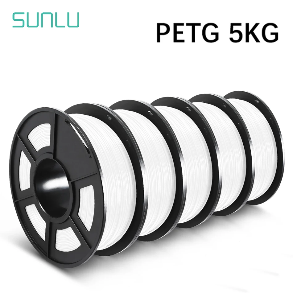 Sunlu-petg 3d Filamento Cor Brilhante sem Nós 1kg 175 mm Rolos Arranjados sem Bolha Exo-amigável Boa Dureza 1kg