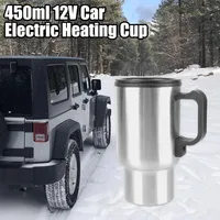 12V 450ml Electric Heating Car Kettle Water Coffee Milk Thermal Mug Camping Travel Kettle Vehicle Heating Bottle 1