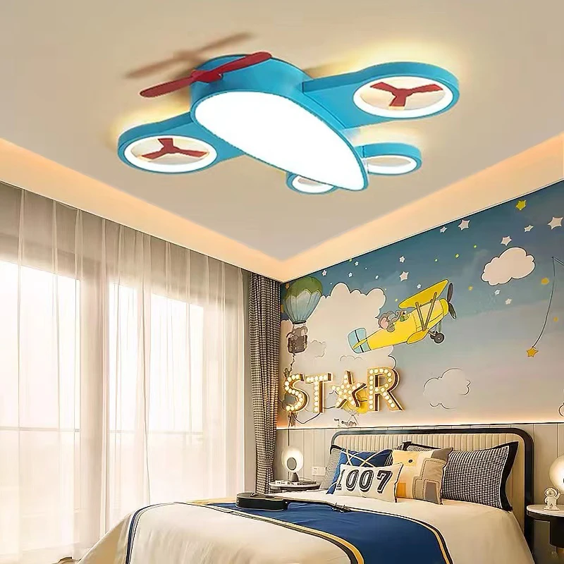 

Современная светодиодная люстра в виде самолета, потолочный светильник для детской комнаты, лампа для мальчиков, спальни, кабинета, мультяшный светильник для детской комнаты