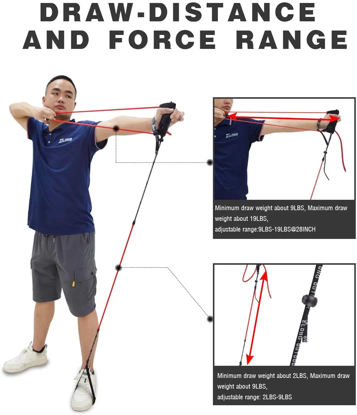 Archery Trainer Band Training - Portable Bow Riser Handle - 9 to 19 lbs Tension Adjustment Suitable for Left and Right Hand 3