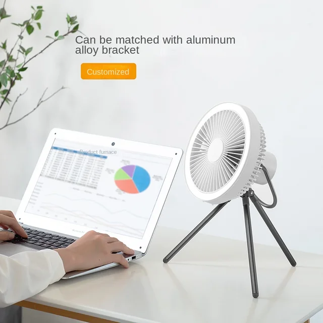 2023 Új Kültéri Vezeték Nélküli Töltés Kemping Kis Ventilátor Nagy Kapacitású Hordozható Kettős Felhasználású Usb Éjszakai Fény Mennyezeti - Image 4