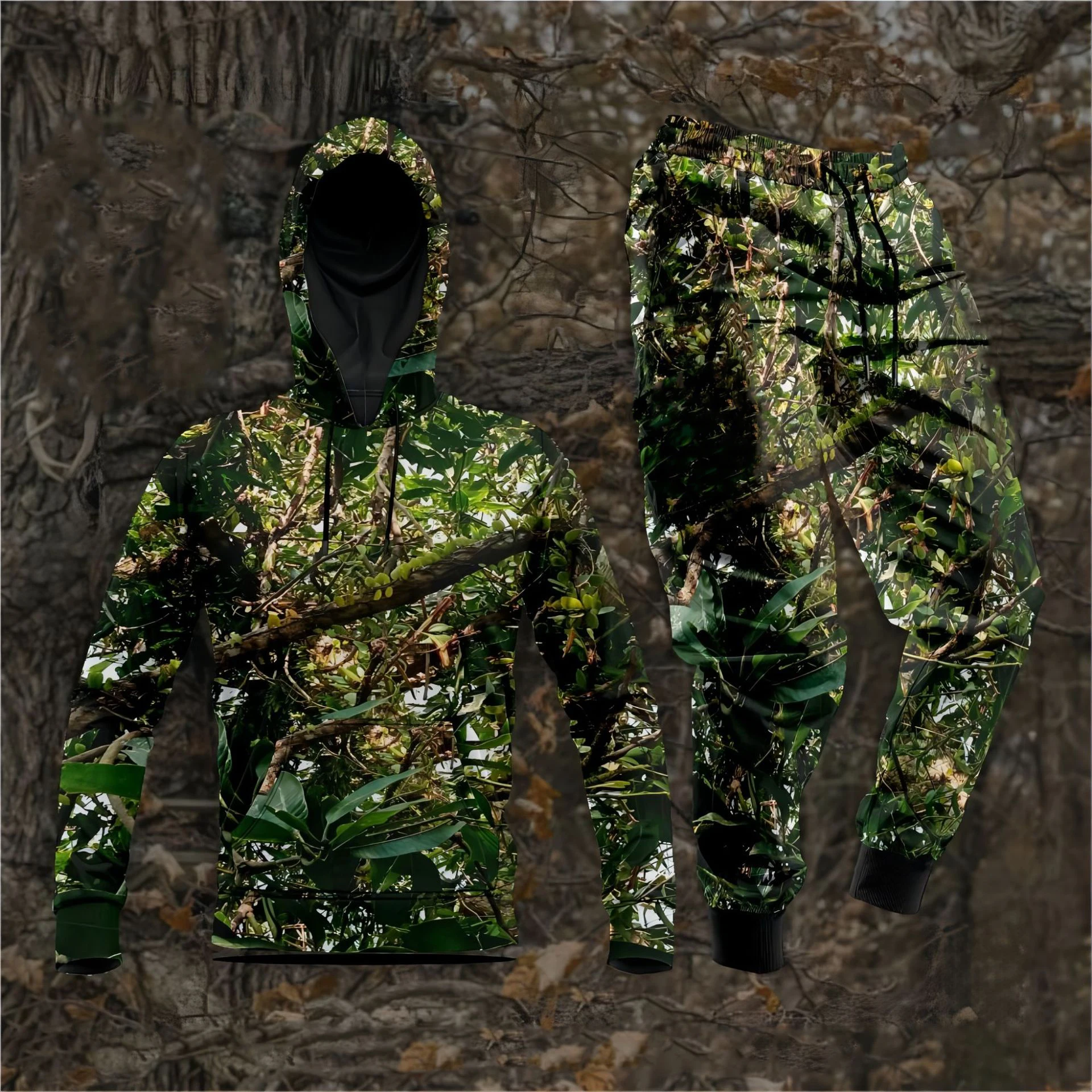 Men's Autumn Camouflage Hoodies Pants Sets