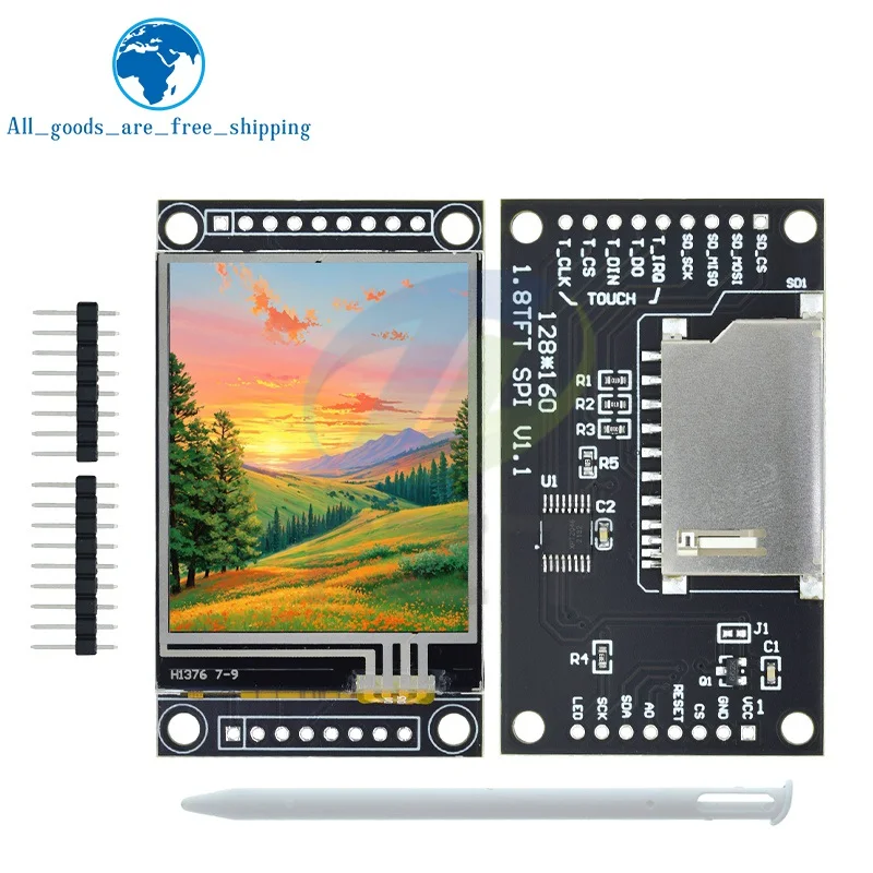 1/5PCS 1.8 인치 1.8 LCD 디스플레이 TFT 스크린 모듈 SPI 인터페이스 128*160 해상도 16BIT RGB 4 IO ST7735S 드라이버 (Arduino 용)