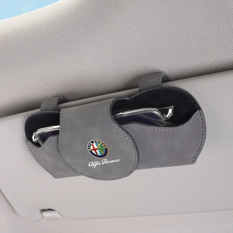 Car Logo Glasses Case Sun Visor Sunglasses Card Organizer Box