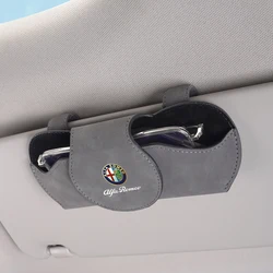 Car Logo Glasses Case Sun Visor Sunglasses Card Organizer Box (D - Gray)