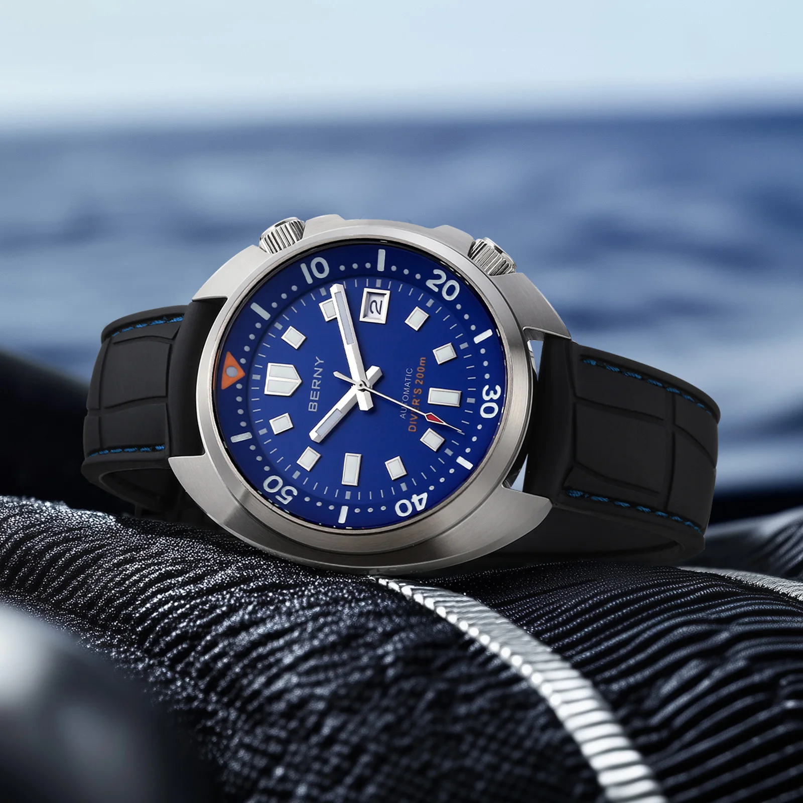 BERNY 20ATM Automatic Diver Watch for Men Luxury Sapphire Supper Luminous Dive Watch Original Design NH35 Sport Men Diving