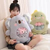 6Pcs Small Toys Inside Cute Panda Koala Rabbit Dinosaur Cartoon Animals Plush Pillow Soft Stuffed Sofa Cushion Homdecor Pillow 4