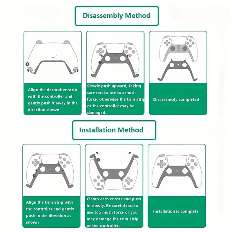 Enhanced Decorative Replacement Shell for Game Controller - DIY Cover for PlayStation 5 Accessories