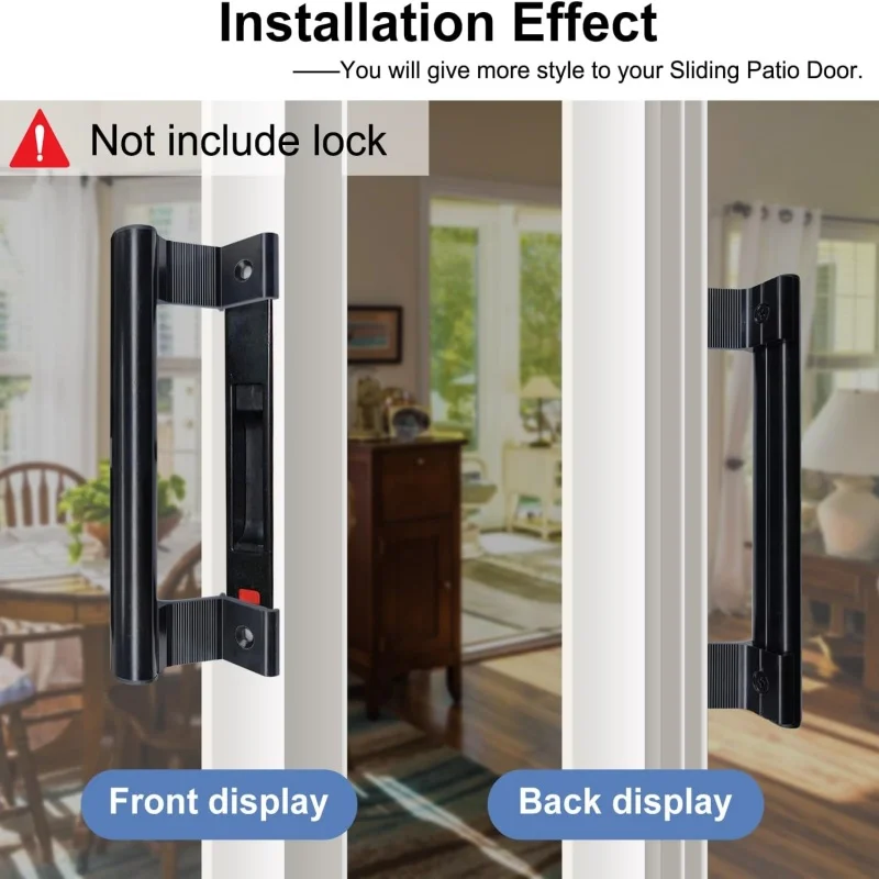 8 Inch Glass Door Pull Handle for Patio Doors Universal Right/Left Aluminum Alloy Sliding Door Handles Furniture Cabinet Handle