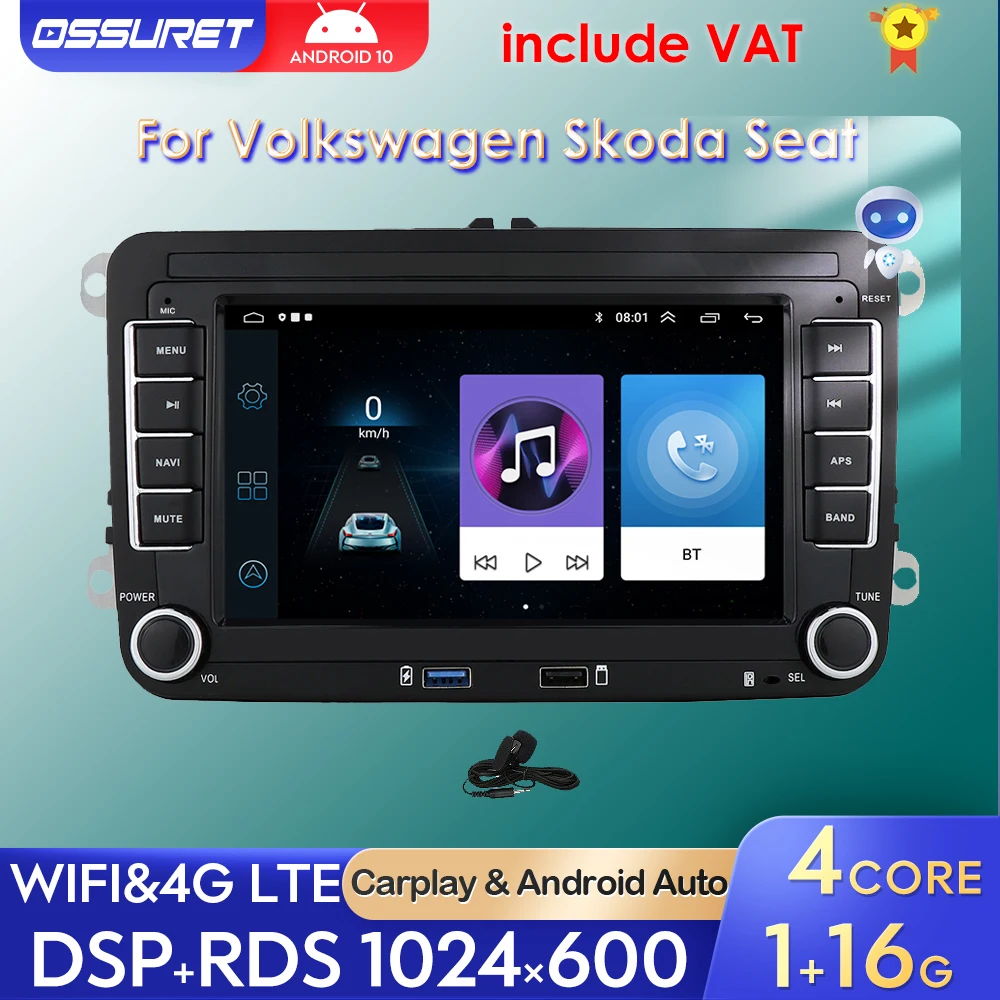 2 Din Android 11 autoradio per VW Polo golf 5 6 Plusat Pass B6 Jetta