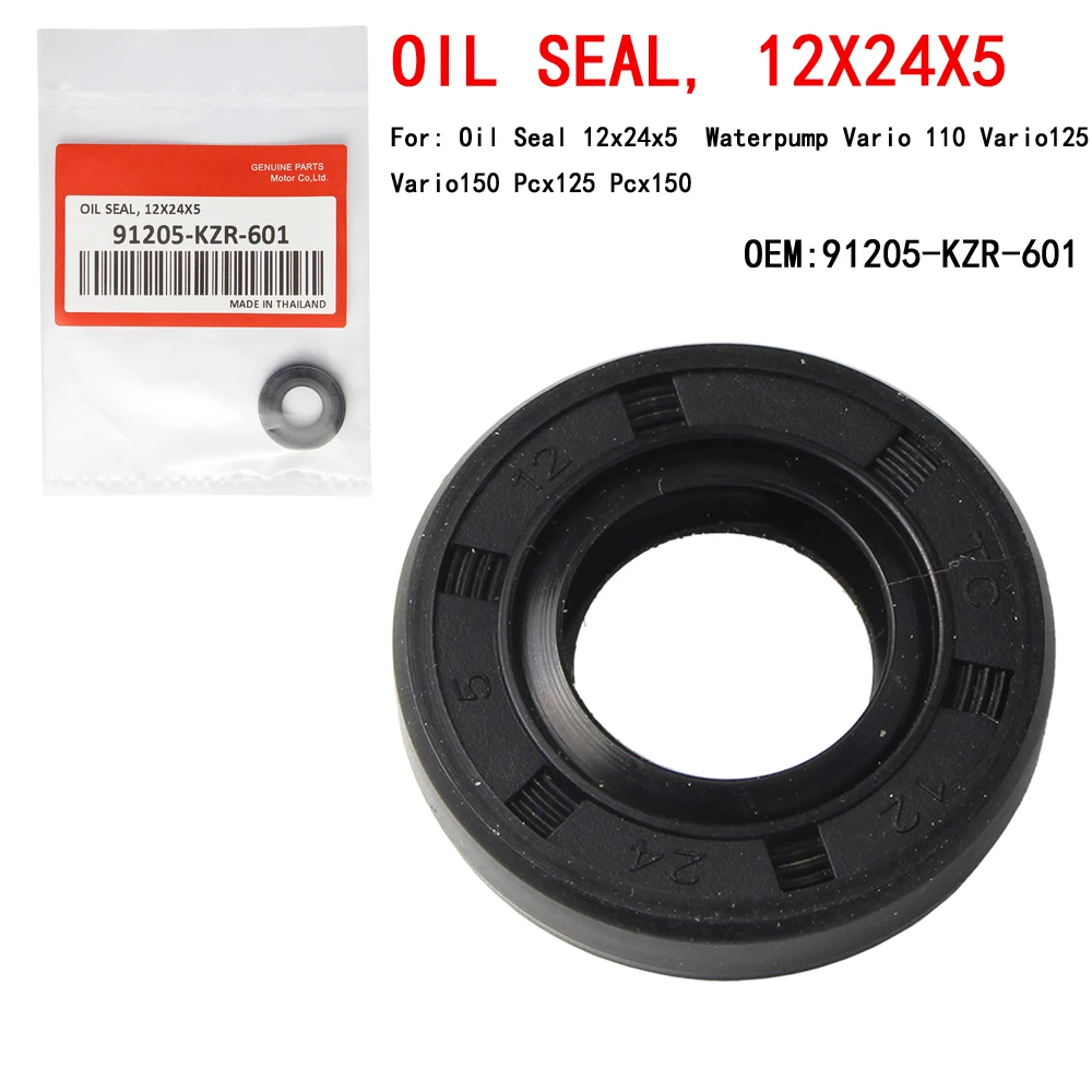 Oil Seal 12x24x5 For Waterpump Vario 110 Vario125 Vario150 Pcx125 Pcx150 91205-KZR-601