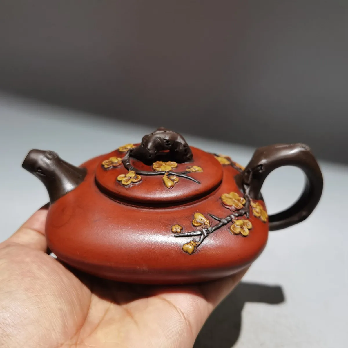 

Chinese Yixing Zisha Clay Teapot Sifang Plum Blossom Pot Zhou Guizhen 200ml