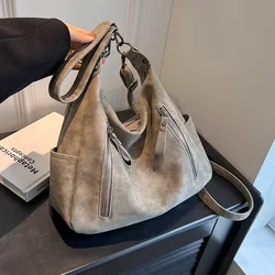 Women's Luxury Designer Matte PU Leather Crossbody Bag - Retro Single Shoulder Handbag with Large Capacity (Gray)