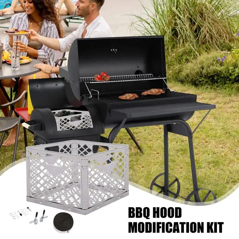 Smoker Modification Kit BBQ Modification Kit Stainless Steel Mod Mod Tool With Charcoal Basket Smoker Accessories Sealing