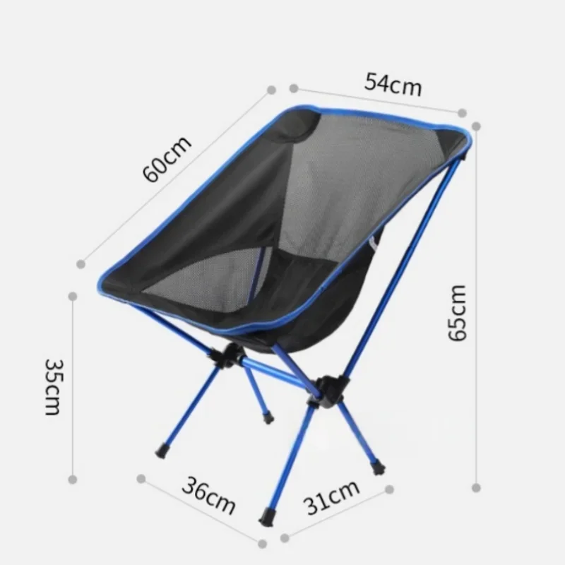 Chaise de camping pliante portable ultra-légère en alliage d'aluminium avec dossier, pour pique-nique, pêche, randonnée, loisirs en extérieur