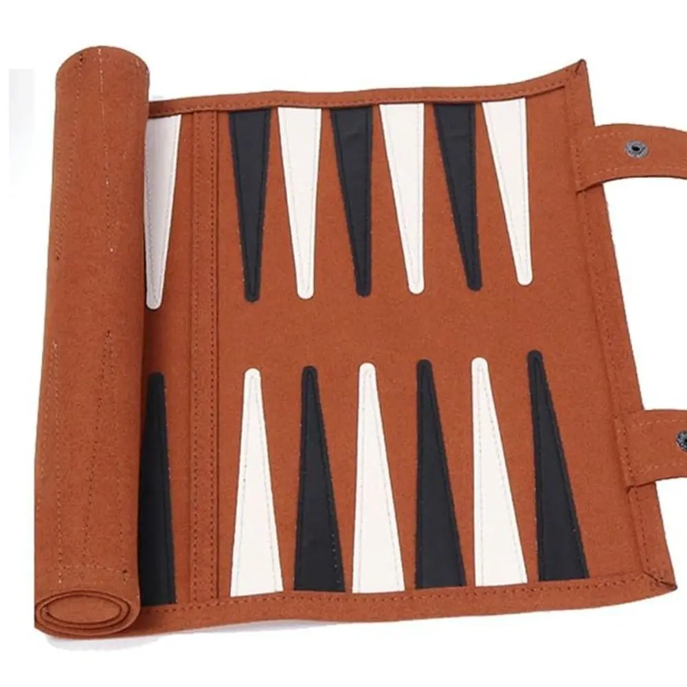 Classic Roll-Up Board Games Set Portable Microfiber Classic Chess Board PU Leather Foldable Backgammon Game Adults And Kids