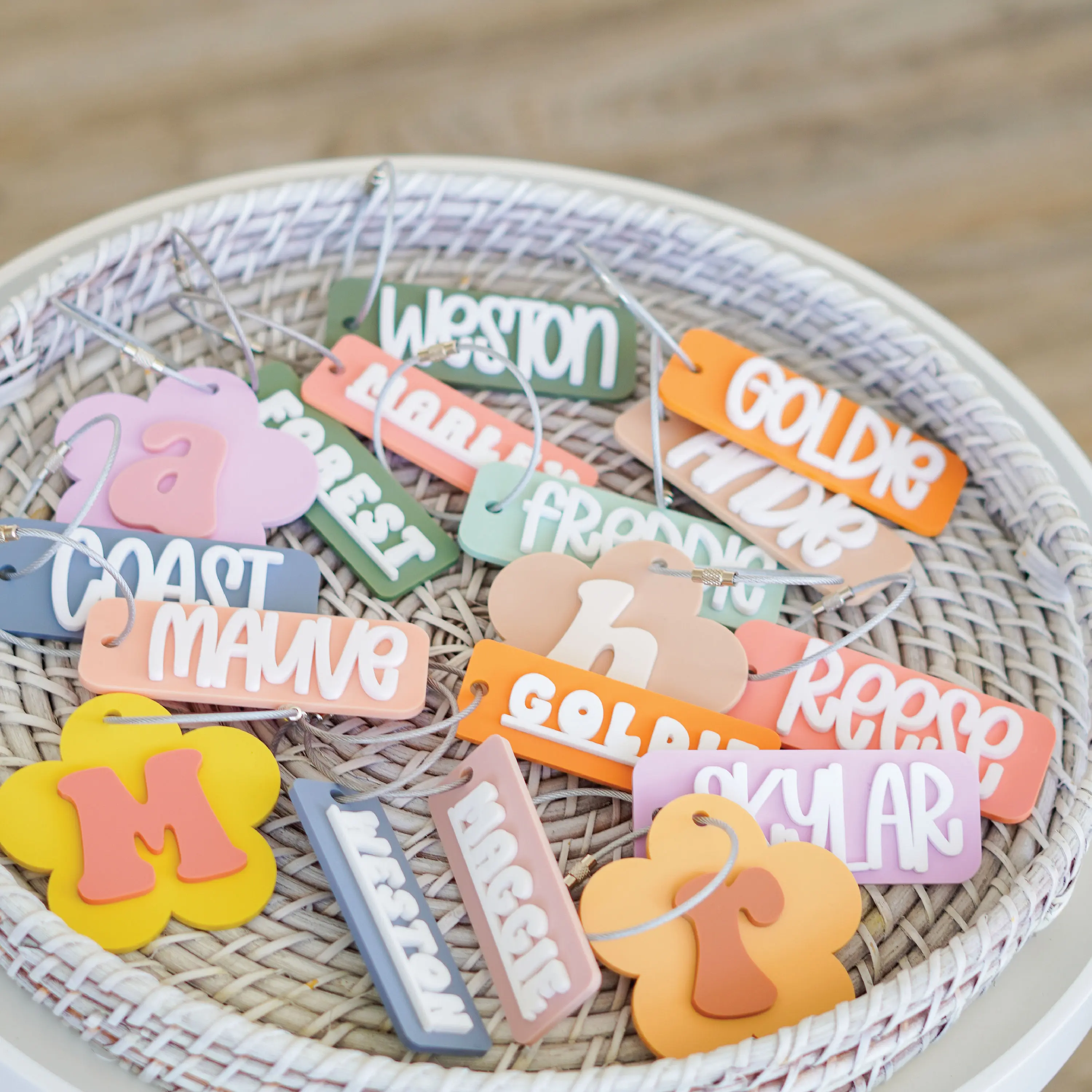 Acrylic Bag Tag Keychain 3D Backpack Tags Kids Tags Keychain Acrylic Name Tag Lunch Box Tag Luggage Tag Diaper Bag Tag 1