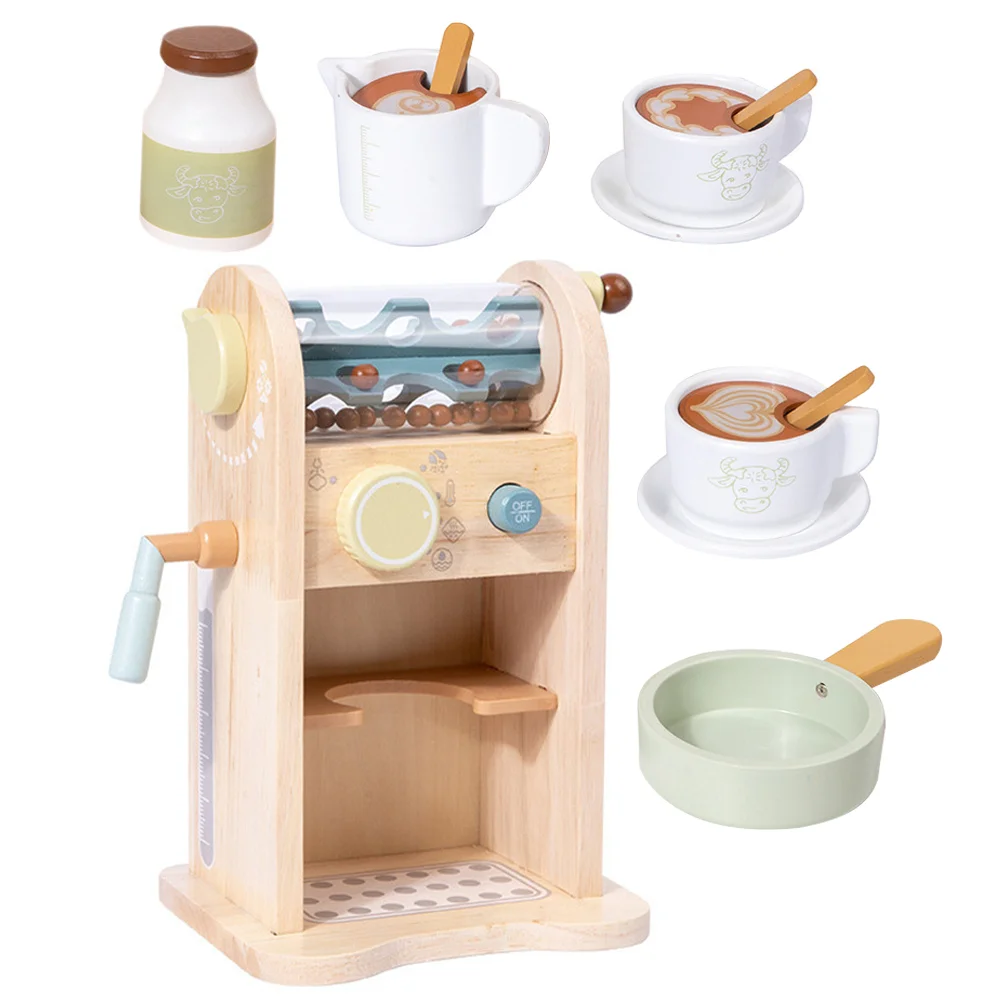 

Wooden Coffee Maker Machine Playset Role Play Kitchen Coffee Machine Playset Toy Pretend Play Toys For Kids