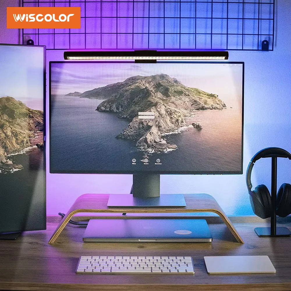LED Monitor Light Bar Monitor Desk Lamp with RGB Backlight Music Rhythm Ambiance Table Lamp PC Screen Light for Home Office/Game 1