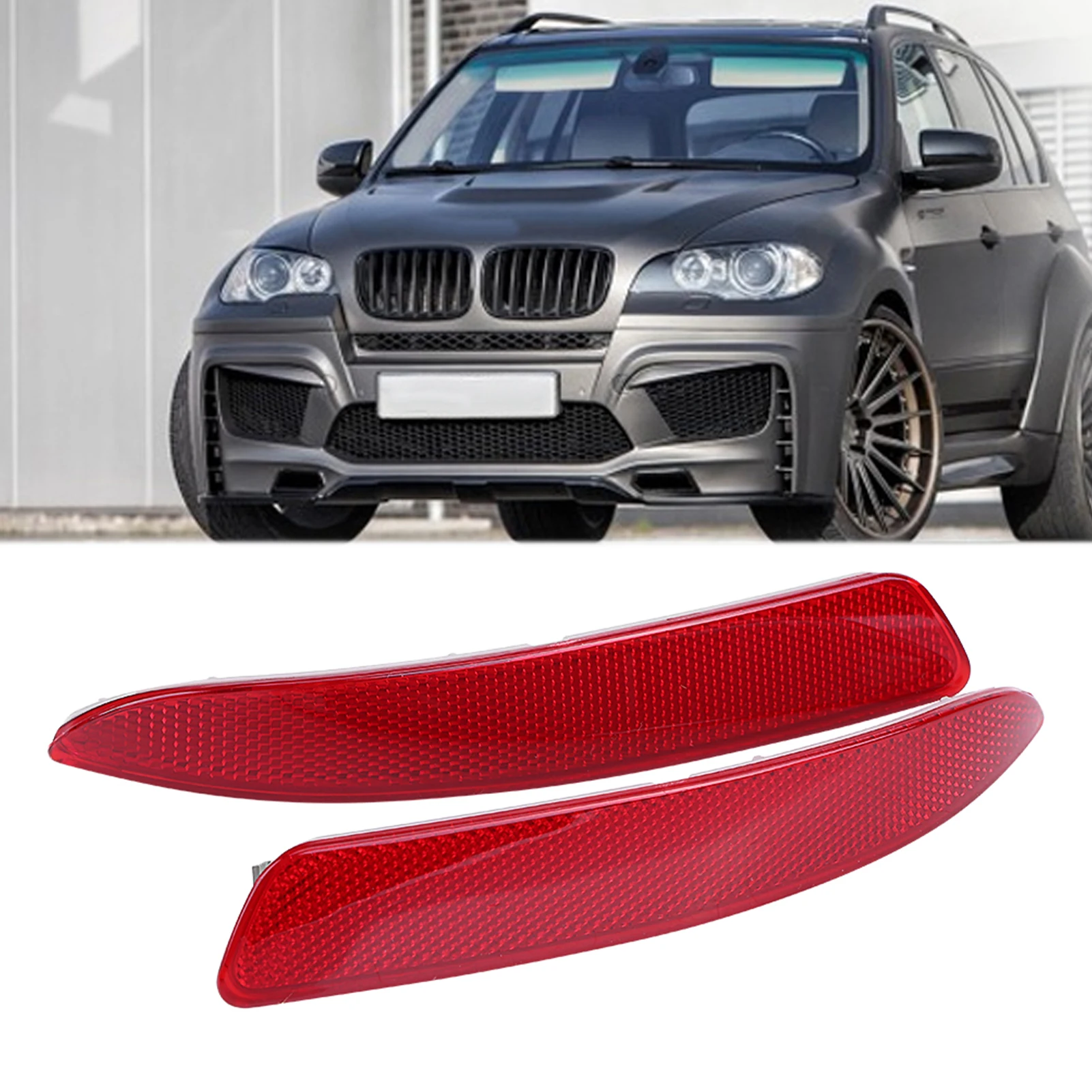 Dual Rear Bumper Reflector Set - High-Visibility Red Reflectors