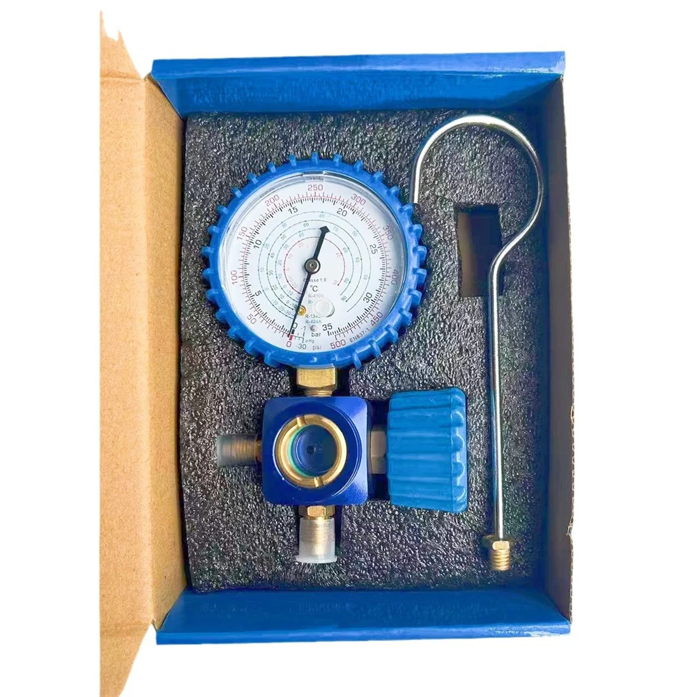 R22/R134A/R404/R410A Speciale Di Alta Qualità E Bassa Pressione Fluorurato Singolo Manometro Valvola Antiurto Sight Glass Hook
